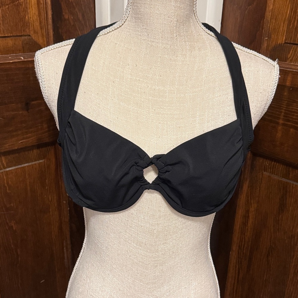 Robin Piccone Black Bikini Halter Top